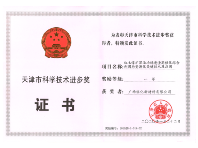 天津市科学进步一等奖