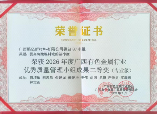 匠心筑质 喜获殊荣——广西银亿斩获广西区有色冶金行业两项质量荣誉